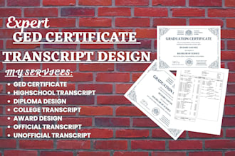 design ged certificate high school transcript award diploma, college certificate