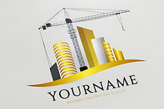 make a modern construction, company, property and realtor logo design
