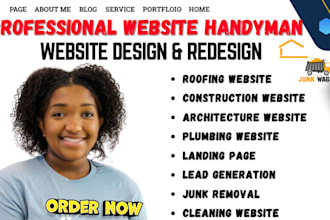 design handyman squarespace construction website, redesign roofing website
