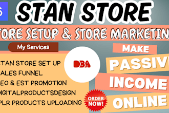 do stan store design, beacon ai store set up sales funnel promotion