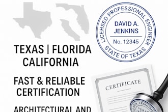 florida texas pe stamp, structural drawing load analysis, structural plan review