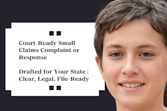 draft a US small claims court complaint, petition, or response for your dispute