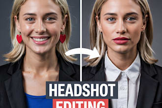do portrait photo editing, headshot retouching, photo retouching
