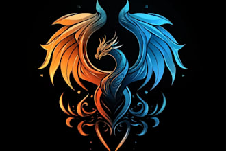 draw fantasy game logo with cool unique magic style