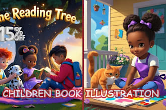be your illustrator for kids book storybook book cover