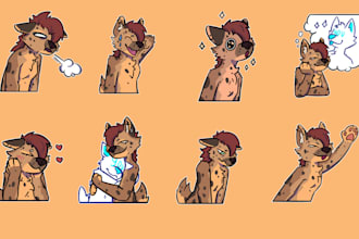 make a furry badge character for your fursona and telegram sticker