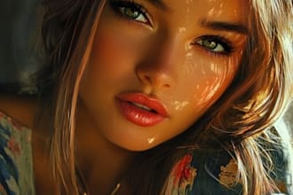 do hand draw realistic digital oil portrait painting