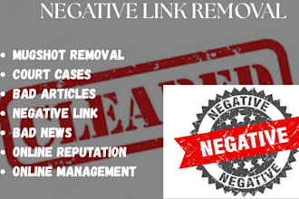 permanently disable remove your bad article negative link, within 24hrs