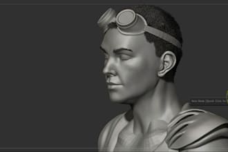 model 3d hyper realistic face model, 3d bust, 3d portrait, head for 3d printing