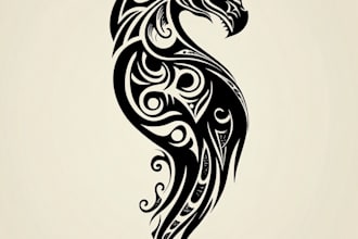 make a trash tipe tribal tattoo for you