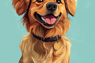 draw disney pets portrait illustration in disney style