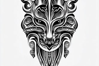 tattoo design as henna pattern minimal, floral and tribal
