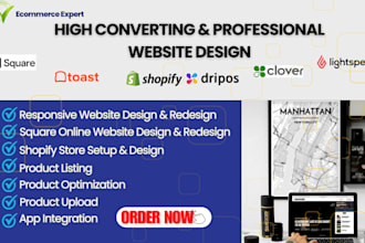setup, design square online store, shopify website, pos systems
