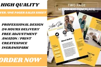 do professional flyer, sales sheet, ekp, dj press kit, influencer one sheet, ugc