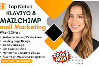 design klaviyo or mailchimp newsletter, landing page an email marketing campaign