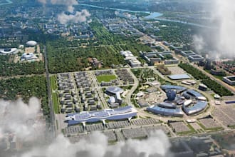 create 3d landscape animation,digital rendering,master plan, tudor model sitemap