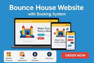 design a high converting bounce house or party rental website