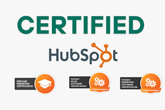 setup hubspot CRM, email marketing, workflows, landing page, data import, report