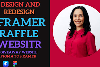 design a responsive framer website, landing page, raffle website with animation