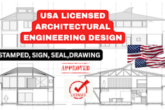 draw USA stamped license construction floor plans and 3d bim model