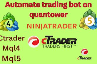 create automated trading bot on quantower, ctrader, mt4, mt5, mql5, ninjatrader