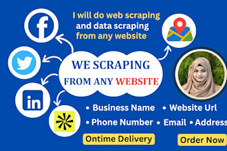 do web scraping, google map scraping, website scraping and data scraping
