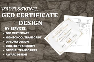 design high school transcripts, ged certificate diploma, homeschool transcript