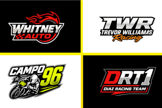 do motorsports automobile racing team car bike club logo design