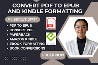 convert pdf to epub , word to epub for amazon kdp publishing, book cover design