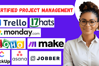 setup project management on monday crm, clickup, asana, trello, monday slack crm