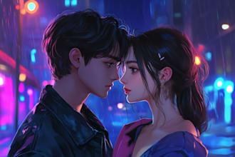 draw your couple character with anime style