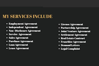 draft and review legal contracts and agreements ndas