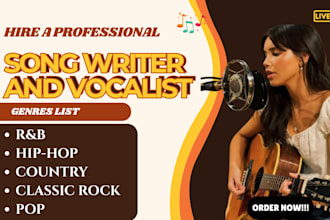 deliver pro songwriting, gospel, country, christian music, and female vocals