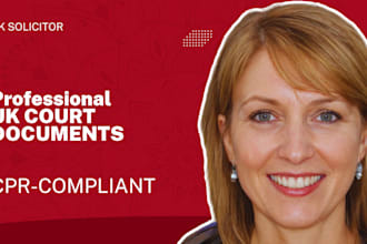 draft any UK court document, claim, defence, witness statement or bundle