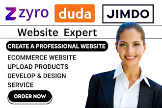 design zyro jimdo duda online store website development redesign setup seo