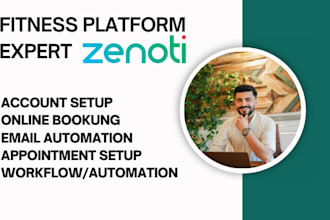 setup zenoti, everfit, hubfit, bookway scheduling, mindbody, virtual assistance