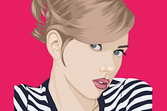 draw color vector portrait