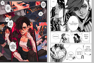 draw webtoon and manga comic pages in anime, manhwa, and nsfw style