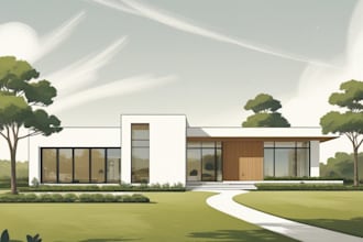 draw house illustration, floor plan, architecture, building portrait, vector art