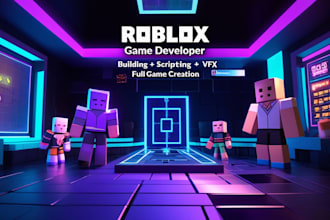 create a full roblox game with custom scripts vfx UI and map design