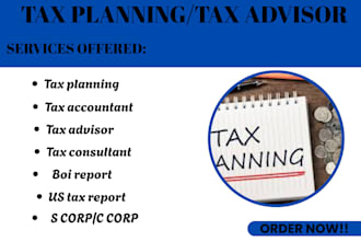 do tax planning, tax consultant, tax filling for your business, tax advisor