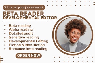 beta or alpha read, audit your manuscript with extensive feedback and correction