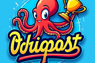 design high quality esport octopus mascot logo with creative concepts