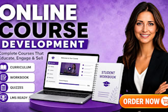 create a complete online course with curriculum, workbook assessments and slides