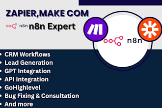 setup n8n mcp, zapier, make, ghl, airtable, keap, trello ai automation workflow