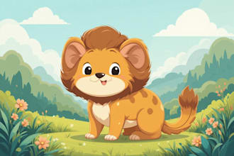 create flat animal cartoon illustration for web