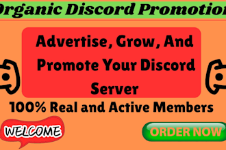 boost, advertise and grow discord server, organic growth to get real members
