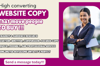 be SEO website content writer, website copywriting, high converting website copy