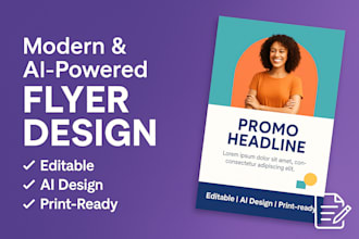 diseñaré flyers publicitarios modernos y creativos con canva e ia