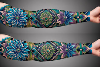 create unique custom tattoo design, tattoo sleeve